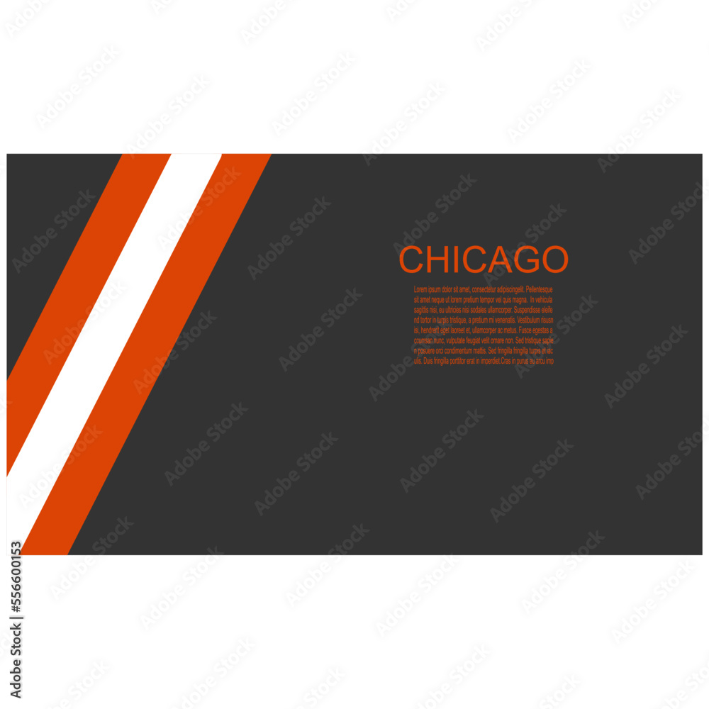 Wall mural Chicago Bears american footbal team uniform colors. Template for presentation or infographics.