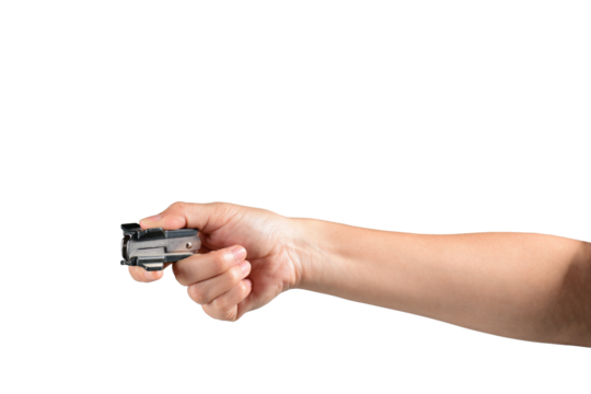 Black isolated puncher on transparent background