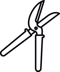 Shears secateur icon outline vector. Garden pruning. Cutter hand
