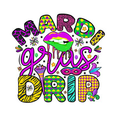 Mardi Gras Drip Mardi Gras T-shirt Design 