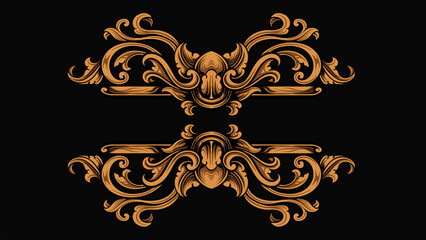 classic ornament vector design for elements, editable color