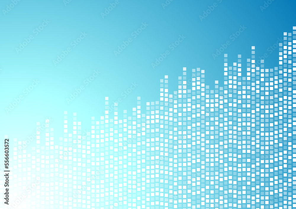 Poster abstract blue growing financial graph chart background. vector dotted lines tech design