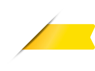 Yellow paper tag label ripped torn cut edges isolated background