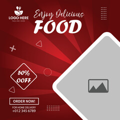 Food Social Media Post Template Design