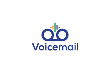 Obraz premium Minimal Awesome Trendy Professional Voice Mail Logo Design Template On Black Background