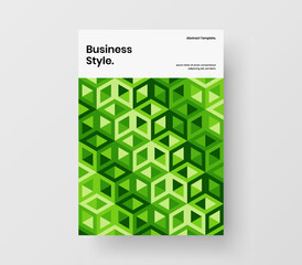 Colorful journal cover vector design layout. Multicolored geometric pattern company identity template.