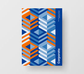 Fresh mosaic tiles journal cover illustration. Vivid booklet design vector concept.