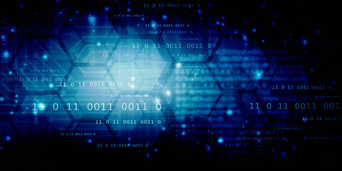Fototapeta premium 2d illustration abstract digital binary data on computer screen