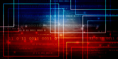 2d illustration Abstract futuristic electronic circuit technology background