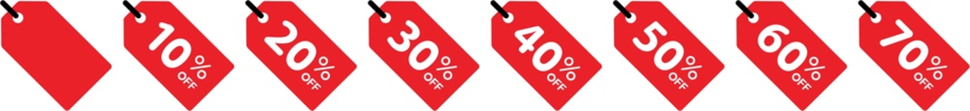 Single red hot selling discount price tag sign icon element