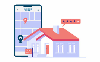 Houses and apartments for buying and renting, real estate choosing with best rating Property search concept.