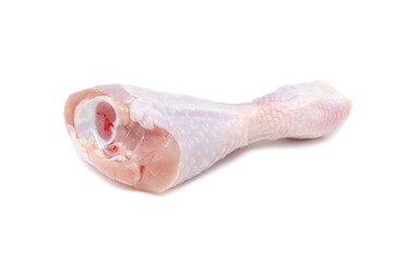 Chicken leg with blood isolated on a white background