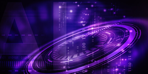 2d illustration Abstract futuristic electronic circuit technology background