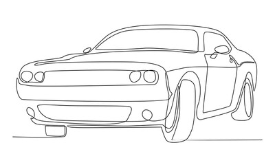 Obraz premium continuous line of luxury elegant car