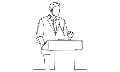 continuous line of public speaker