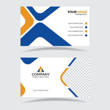 Professional business card, visiting card, template, personal visiting card with company logo, vector illustration design, modern presentation card. vector Ai CC 
