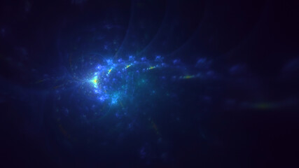 3D rendering abstract multicolor fractal light background