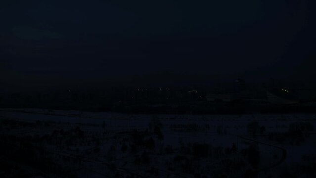 Winter sunrise timelapse. 4K landscape footage