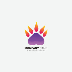 triangle fire design logo vector gradient color