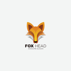fox head logo design gradient colorful