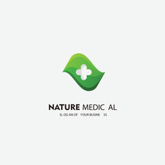 nature medical symbol logo design icon