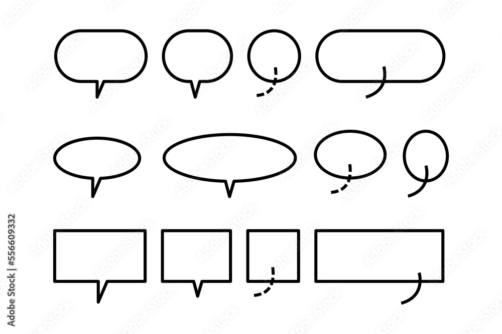 Aufkleber collection of simple bubble text for comic and design element