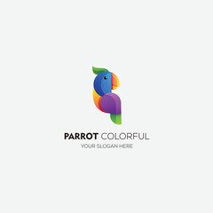 parrot bird gradient colorful illustration