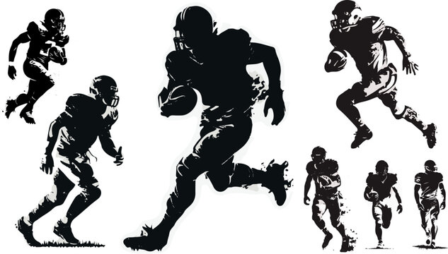 American football players silhouettes