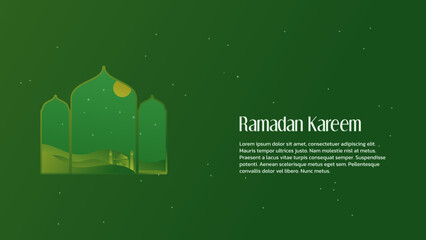 Islamic Background design. Ramadan theme background. Maybe suitable for greeting cards, posters, landing pages or other needs with an Islamic theme.