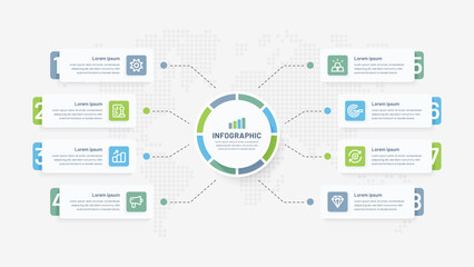 Circle Chain Business Infographic With 8 Steps