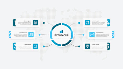 Circle Chain Business Infographic With 6 Steps