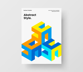 Abstract mosaic tiles corporate brochure template. Trendy placard A4 design vector concept.