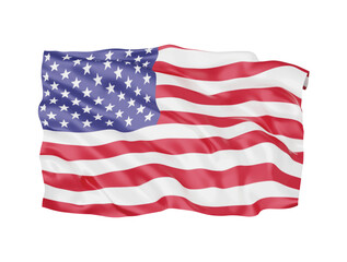 3d USA flag national sign symbol