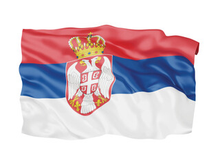 3d Servia flag national sign symbol