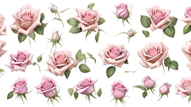 seamless pattern with pink tulips