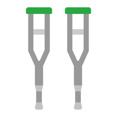Crutches Flat Icon