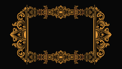 luxury greeting card vector design with classic style engraved ornament for elements, editable color