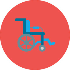 Handicapped Multicolor Circle Flat Icon
