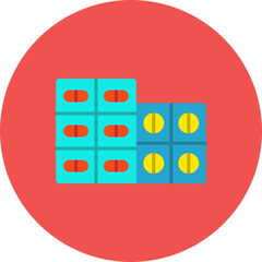Tablets Multicolor Circle Flat Icon