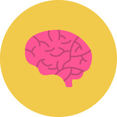 Brain Multicolor Circle Flat Icon