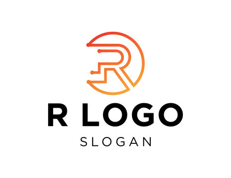 Logo about R Letter on a white background. created using the CorelDraw application.
