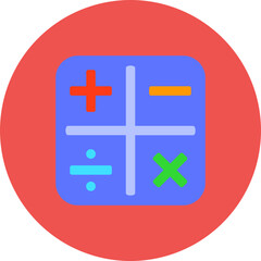 Calculator Multicolor Circle Flat Icon