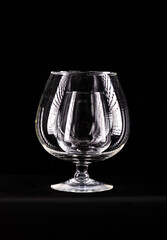 Wine Glass on black background 