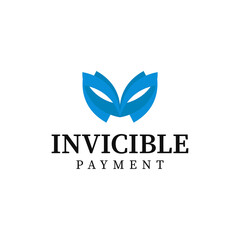 modern invisible payment insurance, bank and tax finance logo business vector design template with elegant, simple and elegant styles. blue mask invisible logo vector design template