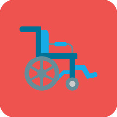 Handicapped Multicolor Round Corner Flat Icon