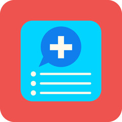 Obraz premium Medical App Multicolor Round Corner Flat Icon