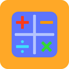 Calculator Multicolor Round Corner Flat Icon