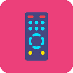 Remote Control Multicolor Round Corner Flat Icon