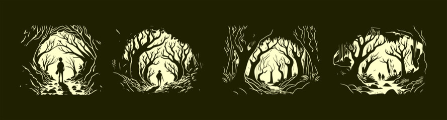Mysterious forest background, for halloween.
