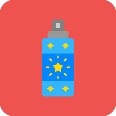 Spray Bottle Multicolor Round Corner Flat Icon